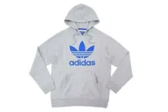 adidas グレー フード付きパーカー M