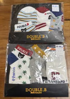 新品ミキハウスDOUBLE.Bキッズ靴下6足セット 19-21cm17-19cm