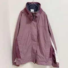 コロンビア マウンテンパーカー スタンドカラー 無地 2XL 紫 灰 白ナイロン