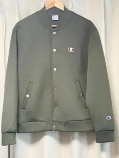 Champion スナップカーディガン L カーキ Cロゴ