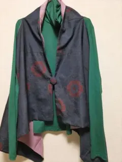 着物リメイク/ジレ/リバーシブル/大島紬