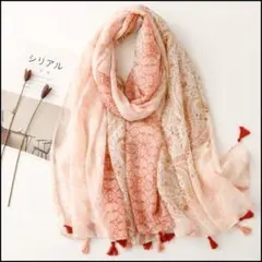 桜色 ストール ピンク ペイズリー 大判ストール レデイース UV対策