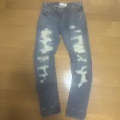 ガスGASダメージ加工デニムパンツW30メンズSM古着ジーンズY2Kグランジ 