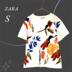 【美品】ザラウーマン／プリント 半袖Tシャツ マルチカラー