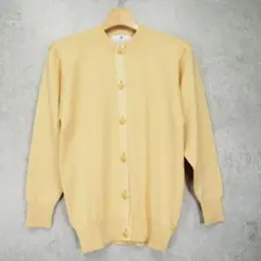 美品 バランタイン カシミヤ100% 金ボタン カーディガン 38 ベージュ