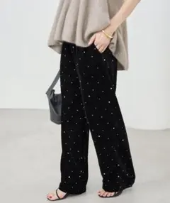 【IENA】COUTURE D’ADAM ベロアイージーパンツ