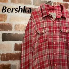 【Bershka ベルシュカ】チェック柄、コットンシャツ