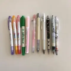 文房具まとめ売り 蛍光ペン シャープペン ボールペン 11本セット