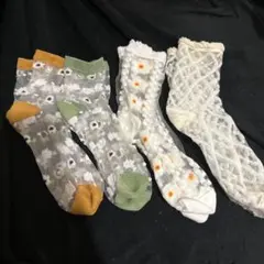 花柄ソックス4足セット