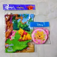 ☆ くまのプーさん ひも付き丸型ポーチ ＆巾着袋セット♡