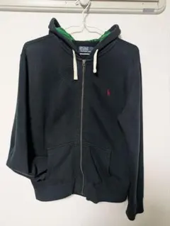 希少！Polo by Ralph Lauren ブラックジップアップパーカー L