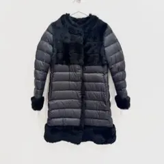 美品！EMMETI エンメティムートン　ダウンコート　ファー　ブラックのサムネイル