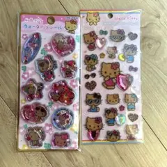ウオーターインシール キラキララインストーンシール　日焼けキティ