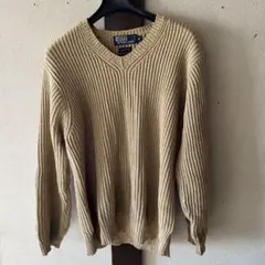 Polo by Ralph Lauren ベージュ Vネックニット M