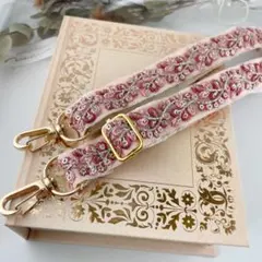 スマホショルダーストラップ／バッグ／インド刺繍リボン／ハンドメイド