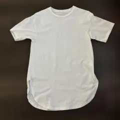 ラウンドヘム 半袖Tシャツ ホワイト M