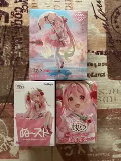 桜ミク　フィギュア　3種　AMP ぬーどるストッパー コアフル　初音ミク