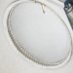 K18/テリ強】本真珠 パールネックレス ホワイト 3.0-3.5mm 美品 - メルカリ