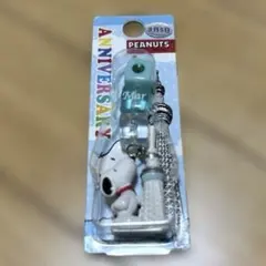 スヌーピーアニバーサリーストラップ　3月5日　記念日　誕生日　水色　スカイツリー