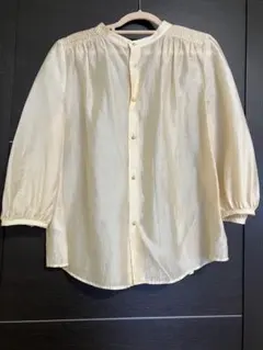 NOLLEY’Sクリーム色 五分袖 ブラウス