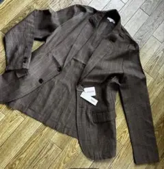 新品ブラウン チェック柄 ジャケット　SMサイズ