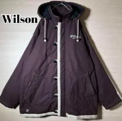 ウィルソン Wilsonジャケット XL クルミボタン 刺繍ロゴ 茶色 白 古着
