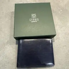 キプリス　メンズ　二つ折り財布　サイフ　ネイビー