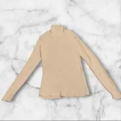 【Cecchini】リブタートルニット アイボリー 長袖 フィット