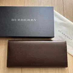 【未使用】バーバリー 二つ折り ノバチェックレザーブラウン 箱付き