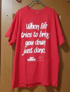 MY DANCE メッセージプリント Tシャツ XL レッド