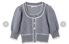 snidel バイカラークロップドニットプルオーバー