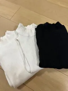 UNIQLO リブハイネックT長袖　3点セット(S.M混合)