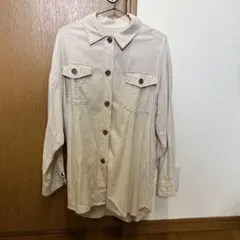 INGNI アイボリー 麻調ボタン付きシャツ 長袖 レディース