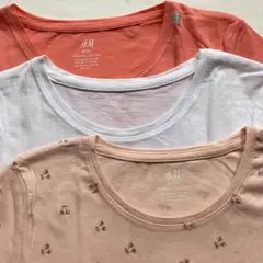 H&M Tシャツ　ハート　チェリー　3セット