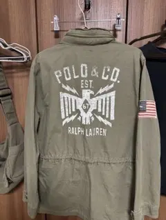 【希少】ポロ ラルフローレン ミリタリージャケット 背面ビッグプリント