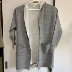 フード付きカーディガン ロング
