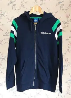 美品❗ adidas アディダス フルジップパーカー ネイビー XOサイズ
