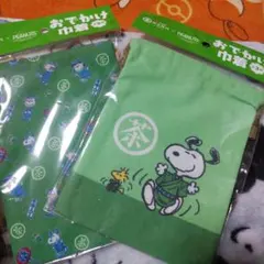スヌーピー 巾着 伊右衛門×PEANUTS 2種セット