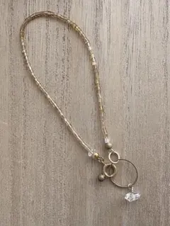 フランスヴィンテージゴールドビーズ 水晶 ブレスレット シンプル ミニマムのサムネイル