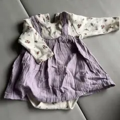 petit main フラワープリントロンパース 80 ワンピース