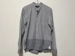COMME CA ISM コムサイズム バンドカラーストライプシャツ S 美品