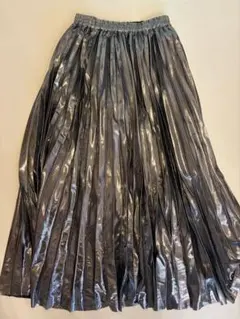 JEANASIS メタリック プリーツスカート ロング丈