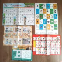 カタカナ、数字、小1漢字、英語ポスター5枚セット