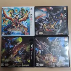 3DS モンスターハンター ソフト4本セット（3G、4G、XX、ストーリーズ）のサムネイル