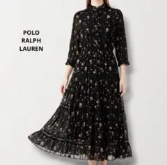美品✨ポロラルフローレン シアー フリル ティアードワンピース 花柄 インナー付