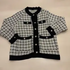 ツイードニットカーディガン SHEIN ホワイト