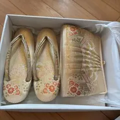 和装用草履とバッグセット ゴールド