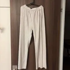 ストライプ ワイドパンツ ゴムウエスト