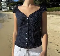 Brandy Melville ネイビー ドット柄