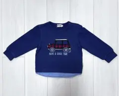 KP BOY車刺繍 長袖トレーナー ネイビー 90 カットソー